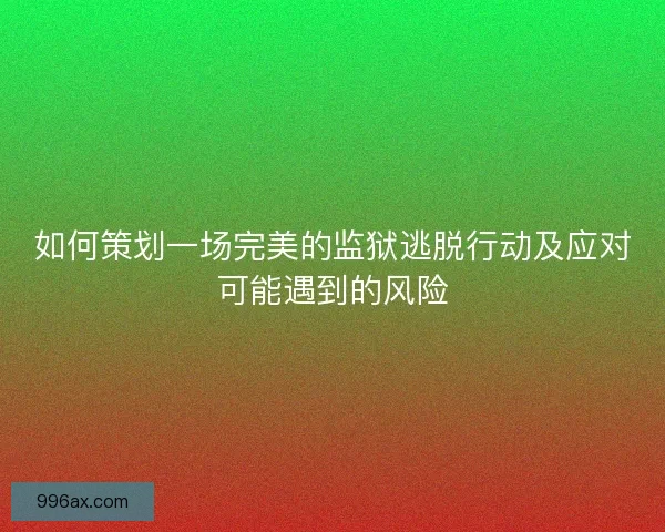如何策划一场完美的监狱逃脱行动及应对可能遇到的风险